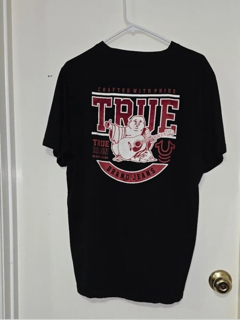 True Religion Men's Black Graphic Logo Tee
